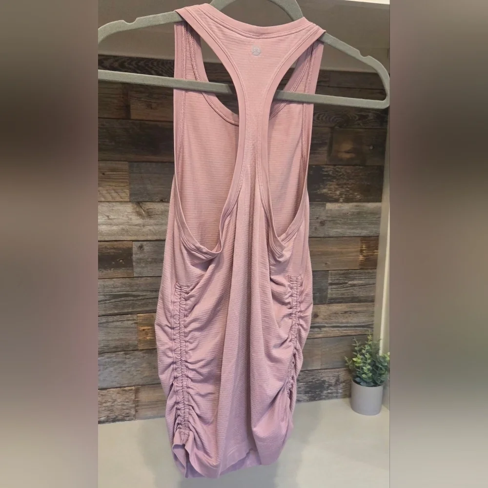 Lululemon Athletica Swiftly Speed Soft Pink Tank With Cinched Sides